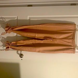 Faux Leather Tie Hem Jogger Pants color Peach Brand New Never Worn